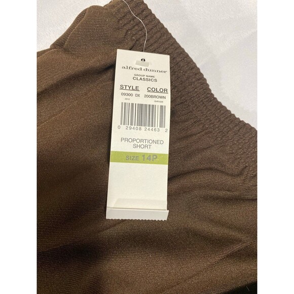 Alfred Dunner Women’s Brown Straight Leg Pull on Pants NWT size 14P MachineWash - Picture 9 of 12